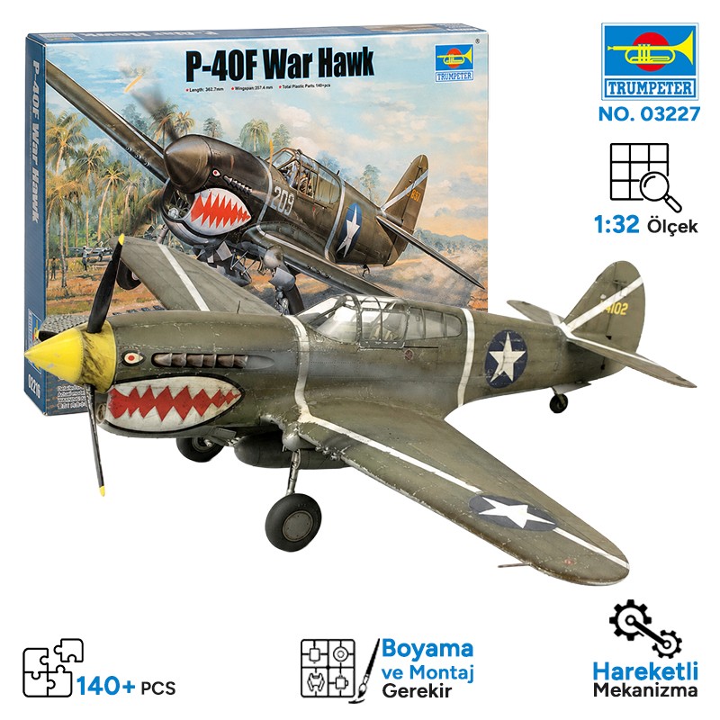 Trumpeter 03227 P-40F War Hawk Maket Model Kit