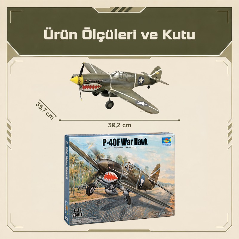 Trumpeter 03227 P-40F War Hawk Maket Model Kit