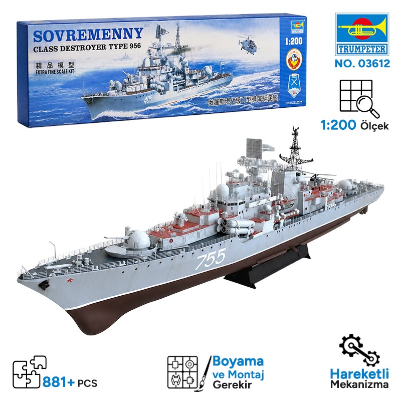 Trumpeter 03612 Warship-Sovremenny Class Type I Maket Model Kit