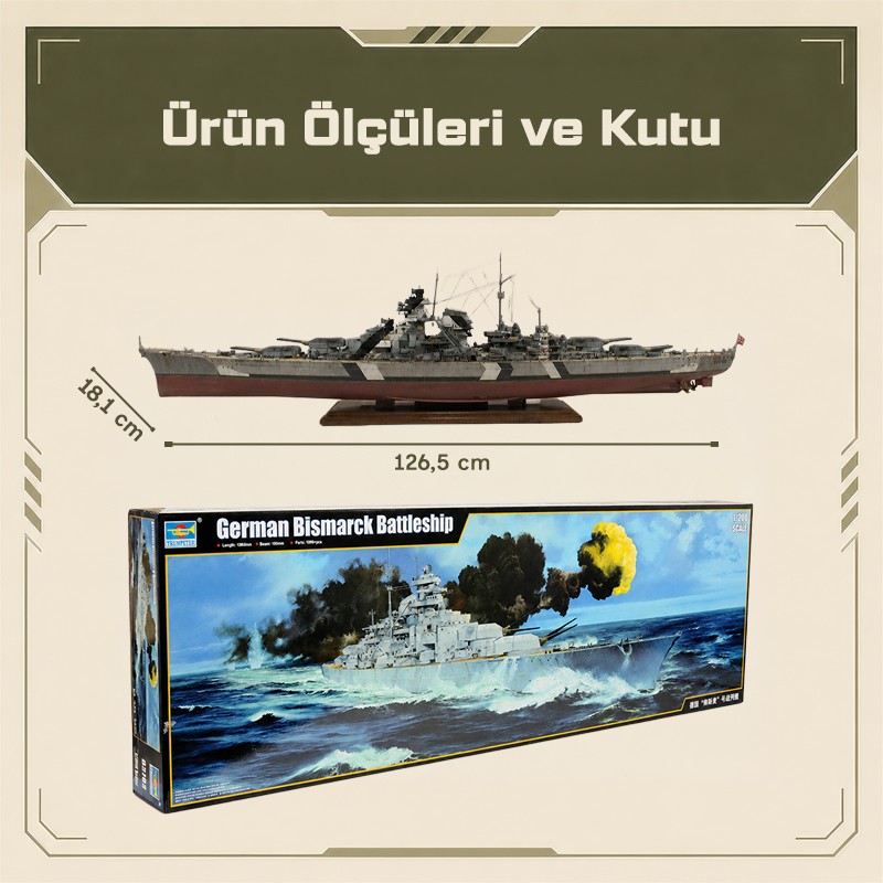Trumpeter 03702 German Bismarck Battleship Maket Model Kit