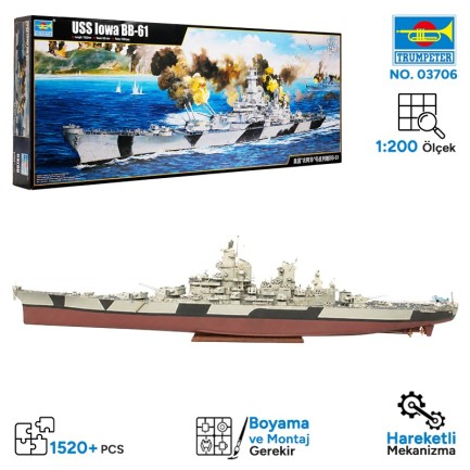 Trumpeter - Trumpeter 03706 Iowa BB-61 Maket Model Kit