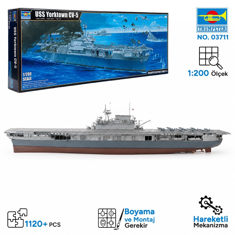 Trumpeter 03711 USS Yorktown CV-5 Maket Model Kit