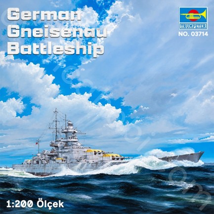 Trumpeter 03714 German Gneisenau Battleship Maket Model Kit - Thumbnail
