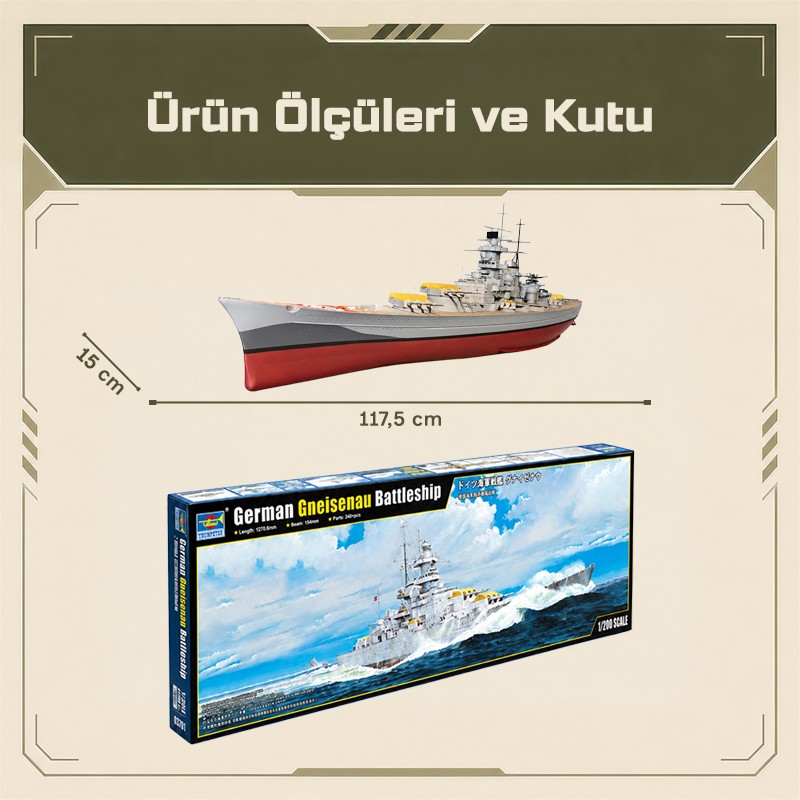 Trumpeter 03714 German Gneisenau Battleship Maket Model Kit