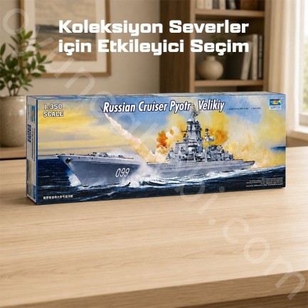Trumpeter 04522 Russian battlecruiser Pyotr Velikiy Ex-Yuki Andropov Maket Model Kit - Thumbnail