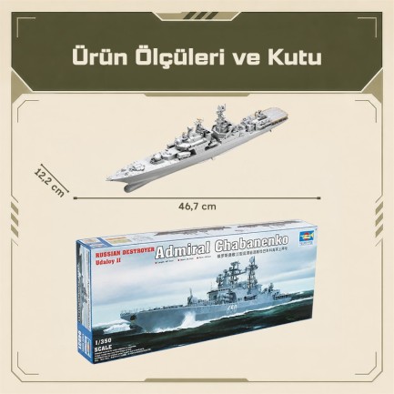 Trumpeter 04531 Russian Udaloy II class destroyer Admiral Chabanenko Maket Model Kit - Thumbnail