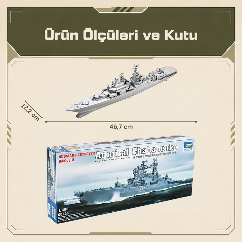 Trumpeter 04531 Russian Udaloy II class destroyer Admiral Chabanenko Maket Model Kit