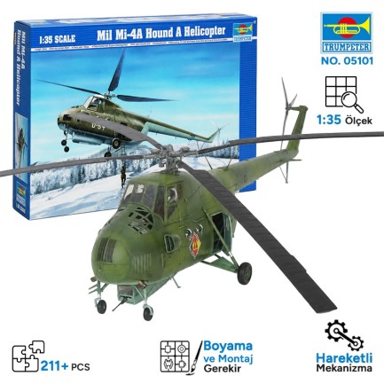 Trumpeter - Trumpeter 05101 Helicopter-Mil Mi-4A Hound A Maket Model Kit