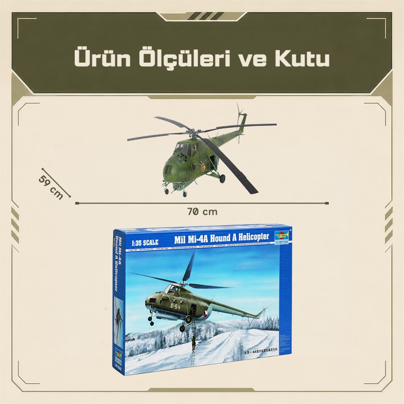 Trumpeter 05101 Helicopter-Mil Mi-4A Hound A Maket Model Kit