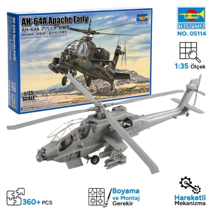 Trumpeter - Trumpeter 05114 AH-64A Apache Early Maket Model Kit