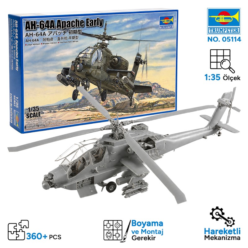 Trumpeter 05114 AH-64A Apache Early Maket Model Kit