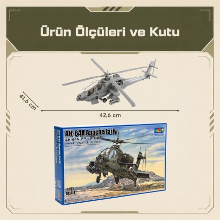 Trumpeter 05114 AH-64A Apache Early Maket Model Kit - Thumbnail