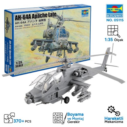 Trumpeter - Trumpeter 05115 AH-64A Apache Late Maket Model Kit