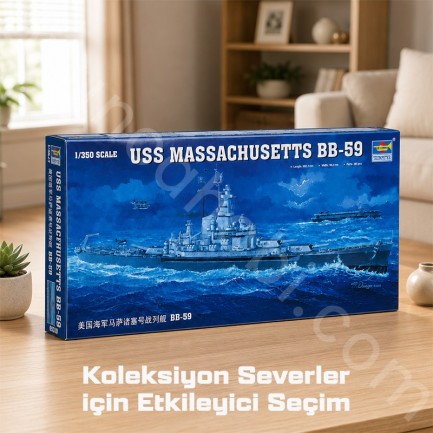 Trumpeter 05306 MASSACHUSETTS BB-59 Maket Model Kit - Thumbnail