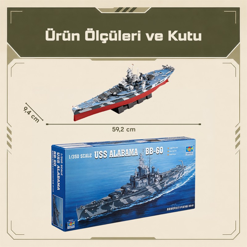 Trumpeter 05307 ALABAMA BB-60 Maket Model Kit