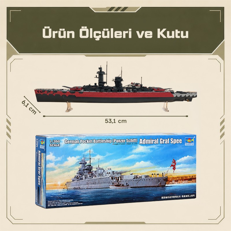 Trumpeter 05316 German Pocket Battleship (Panzer Schiff) Admiral Graf Spee Maket Model Kit