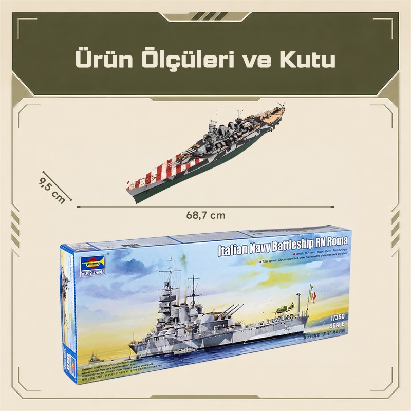 Trumpeter 05318 Italian Navy Battleship RN Roma Maket Model Kit