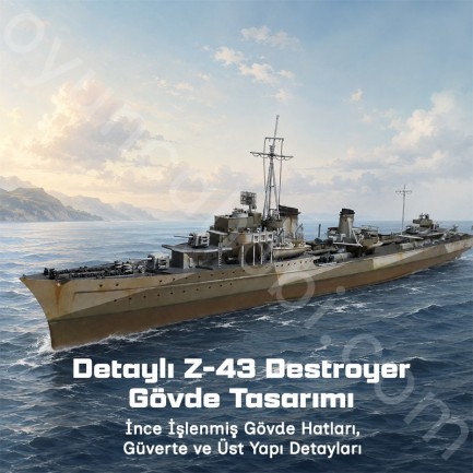 Trumpeter 05323 German Zerstorer Z-43, 1944 Maket Model Kit - Thumbnail