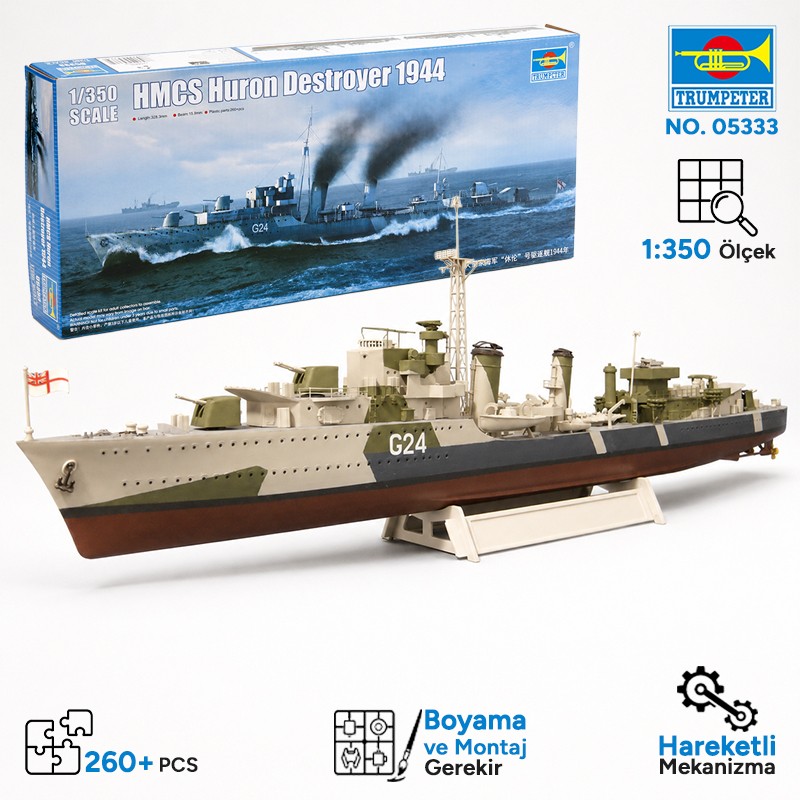 Trumpeter 05333 HMCS Huron Destroyer 1944 Maket Model Kit