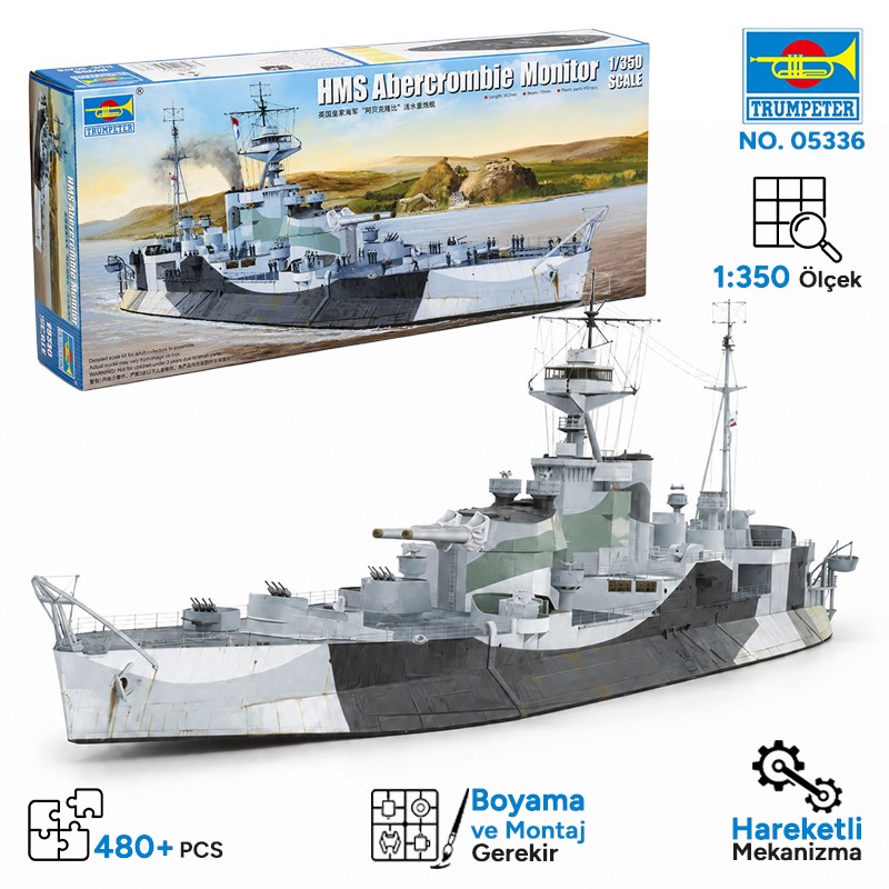 Trumpeter 05336 HMS Abercrombie Monitor Maket Model Kit