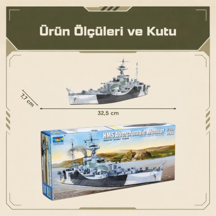 Trumpeter 05336 HMS Abercrombie Monitor Maket Model Kit - Thumbnail
