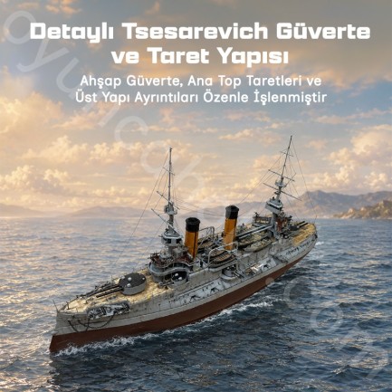 Trumpeter 05338 Russian Navy Tsesarevich Battleship 1904 Maket Model Kit - Thumbnail
