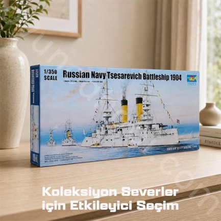 Trumpeter 05338 Russian Navy Tsesarevich Battleship 1904 Maket Model Kit - Thumbnail