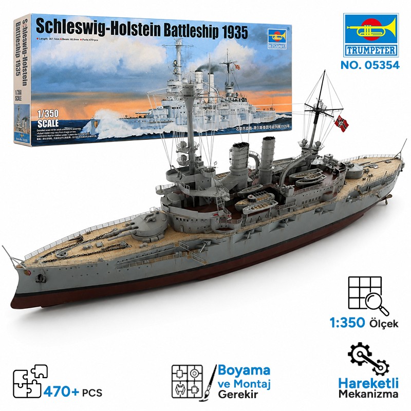Trumpeter 05354 Schleswig – Holstein Battleship 1935 Maket Model Kit