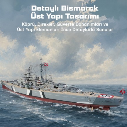 Trumpeter 05358 German Bismarck Battleship Maket Model Kit - Thumbnail