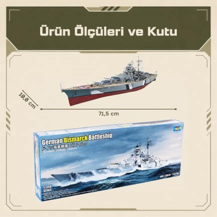 Trumpeter 05358 German Bismarck Battleship Maket Model Kit - Thumbnail