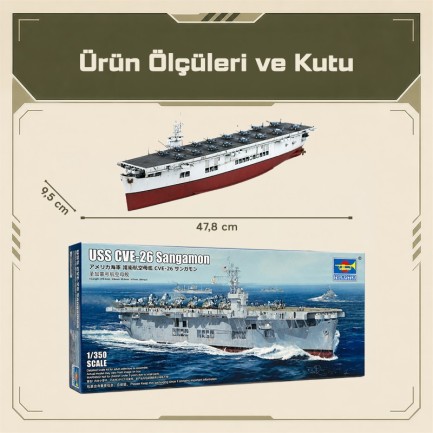 Trumpeter 05369 USS CVE-26 Sangamon Maket Model Kit - Thumbnail