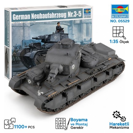 Trumpeter - Trumpeter 05529 German Neubaufahrzeug Nr.3-5 Maket Model Kit