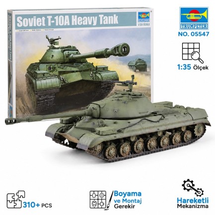 Trumpeter - Trumpeter 05547 Soviet T-10A Heavy Tank Maket Model Kit