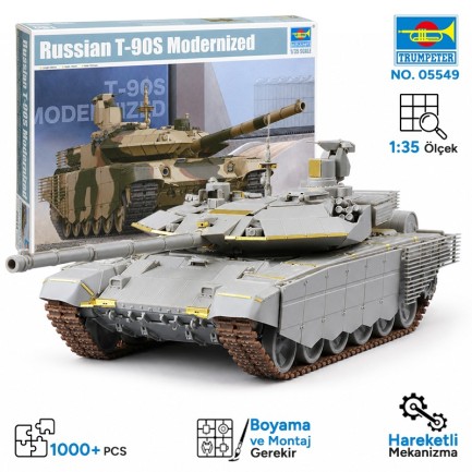 Trumpeter - Trumpeter 05549 Russian T-90S Modernized Maket Model Kit