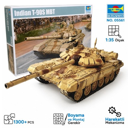 Trumpeter - Trumpeter 05561 Indian T-90S MBT Maket Model Kit