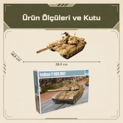 Trumpeter 05561 Indian T-90S MBT Maket Model Kit - Thumbnail
