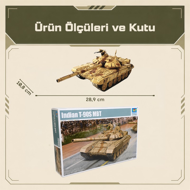 Trumpeter 05561 Indian T-90S MBT Maket Model Kit