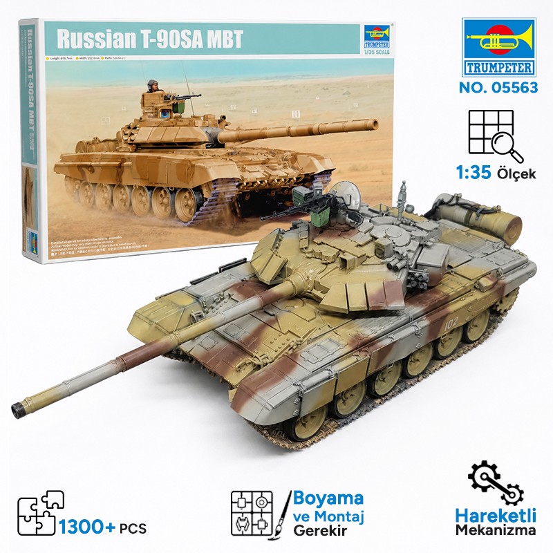 Trumpeter 05563 Russian T-90SA MBT Maket Model Kit