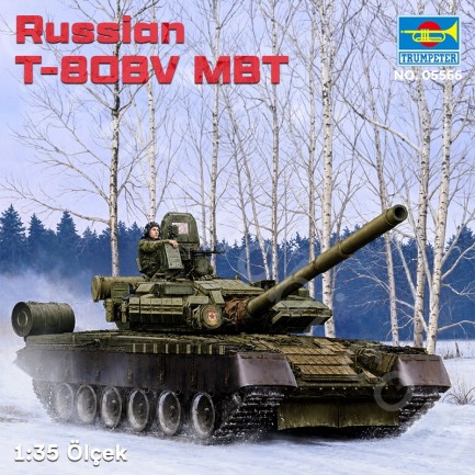 Trumpeter 05566 Russian T-80BV MBT Maket Model Kit - Thumbnail