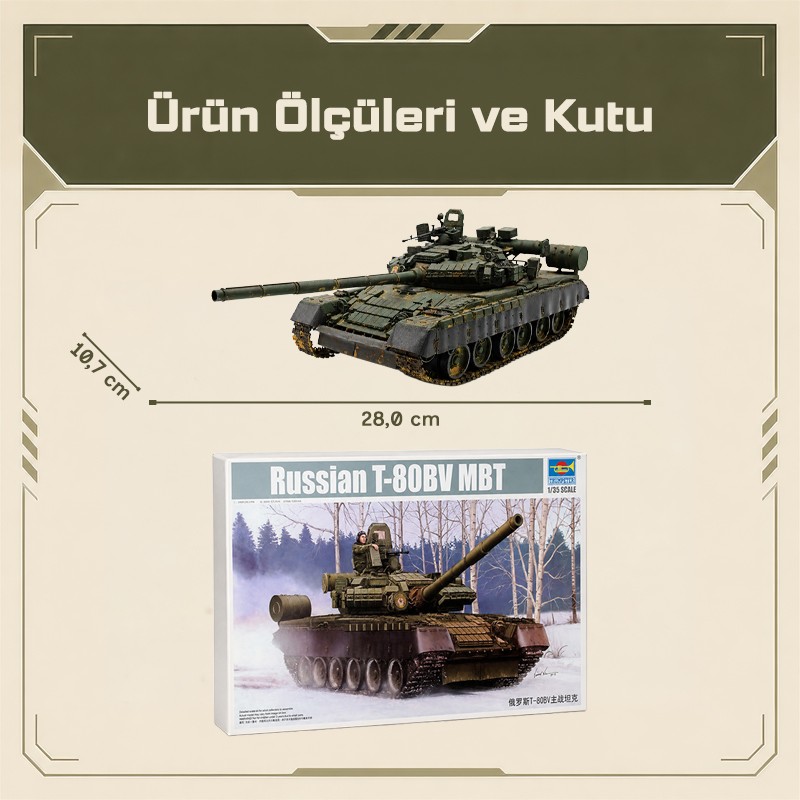 Trumpeter 05566 Russian T-80BV MBT Maket Model Kit