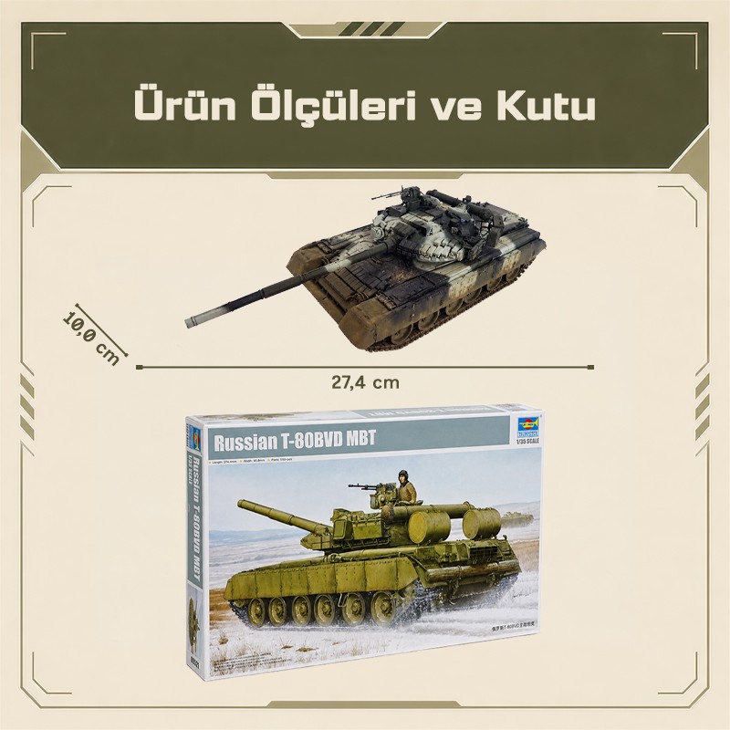 Trumpeter 05581 Russian T-80BVD MBT Maket Model Kit