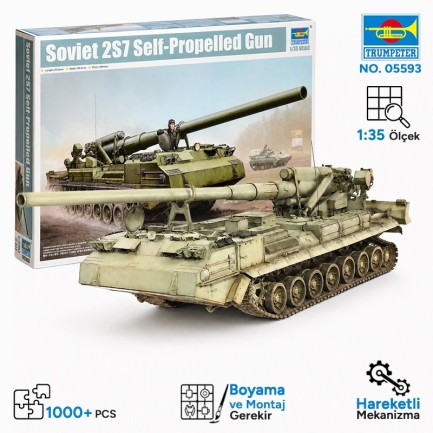 Trumpeter - Trumpeter 05593 Soviet 2S7 Self-Propelled Gun Maket Model Kit