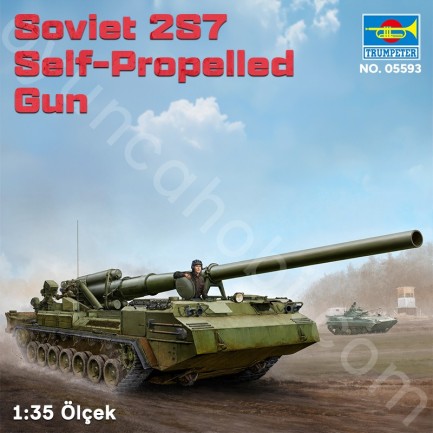 Trumpeter 05593 Soviet 2S7 Self-Propelled Gun Maket Model Kit - Thumbnail