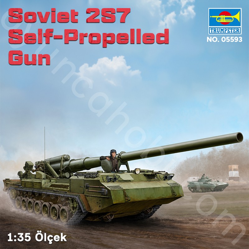 Trumpeter 05593 Soviet 2S7 Self-Propelled Gun Maket Model Kit