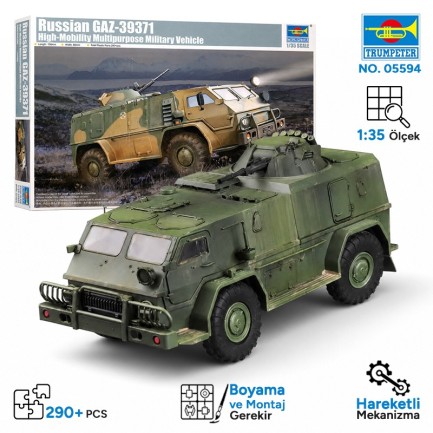 Trumpeter - Trumpeter 05594 Russian GAZ39371 High-Mobility Multipurpose Military Vehicle Maket Model Kit
