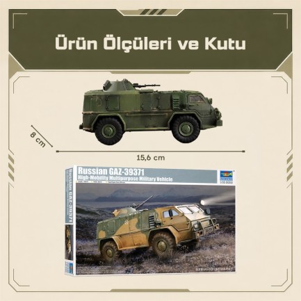 Trumpeter 05594 Russian GAZ39371 High-Mobility Multipurpose Military Vehicle Maket Model Kit - Thumbnail