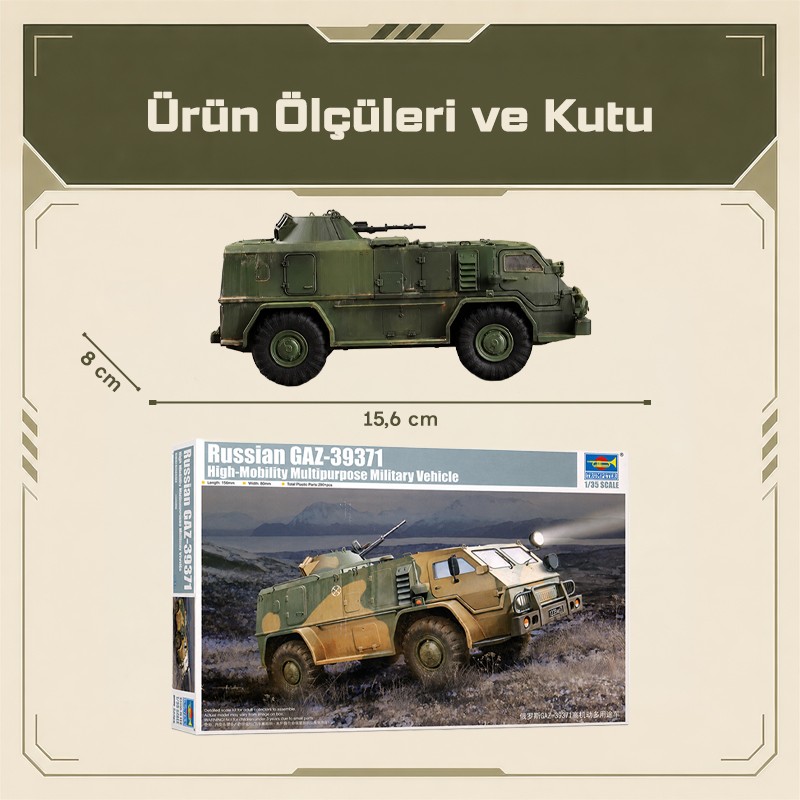 Trumpeter 05594 Russian GAZ39371 High-Mobility Multipurpose Military Vehicle Maket Model Kit