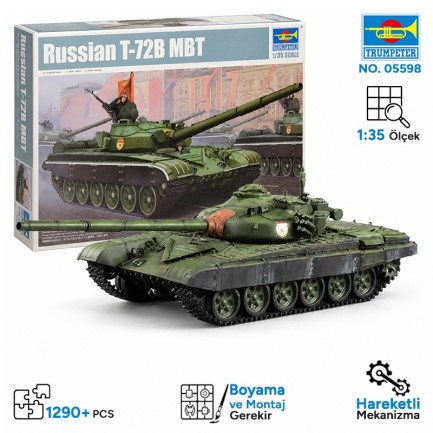 Trumpeter - Trumpeter 05598 Russian T-72B MBT Maket Model Kit