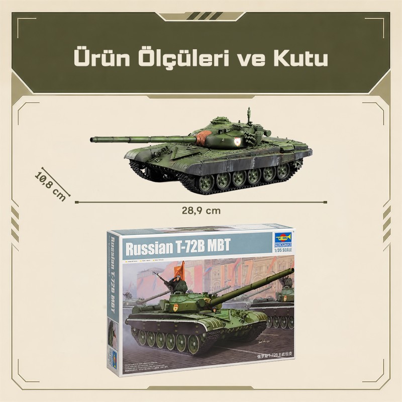 Trumpeter 05598 Russian T-72B MBT Maket Model Kit