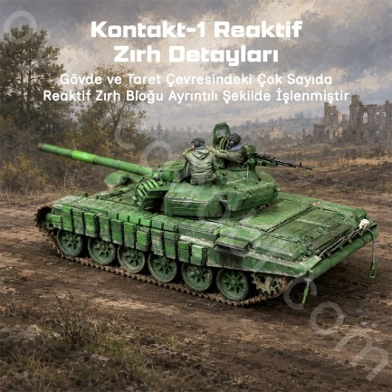 Trumpeter 05599 Russian T-72B/B1 MBT (w/kontakt-1 reactive armor) Maket Model Kit - Thumbnail